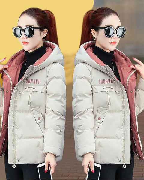 winter women jacket  Thick Down Cotton Padded Parka  Hooded