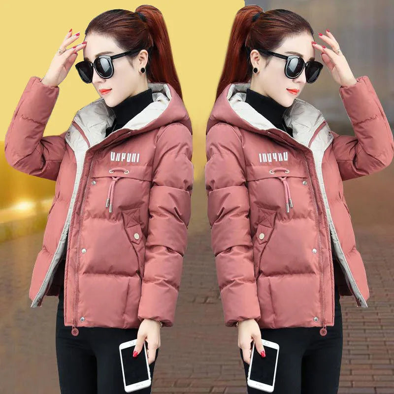 winter women jacket  Thick Down Cotton Padded Parka  Hooded