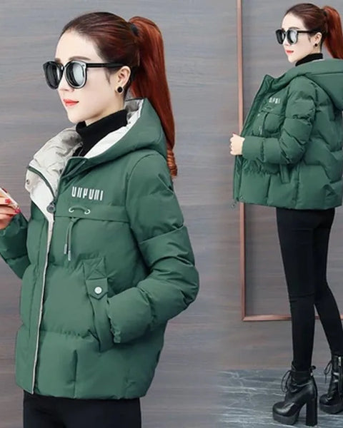 winter women jacket  Thick Down Cotton Padded Parka  Hooded