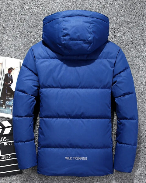 Men's Long Down Jacket: Thermal Thick White Duck Down Coat for Winter Overcoat