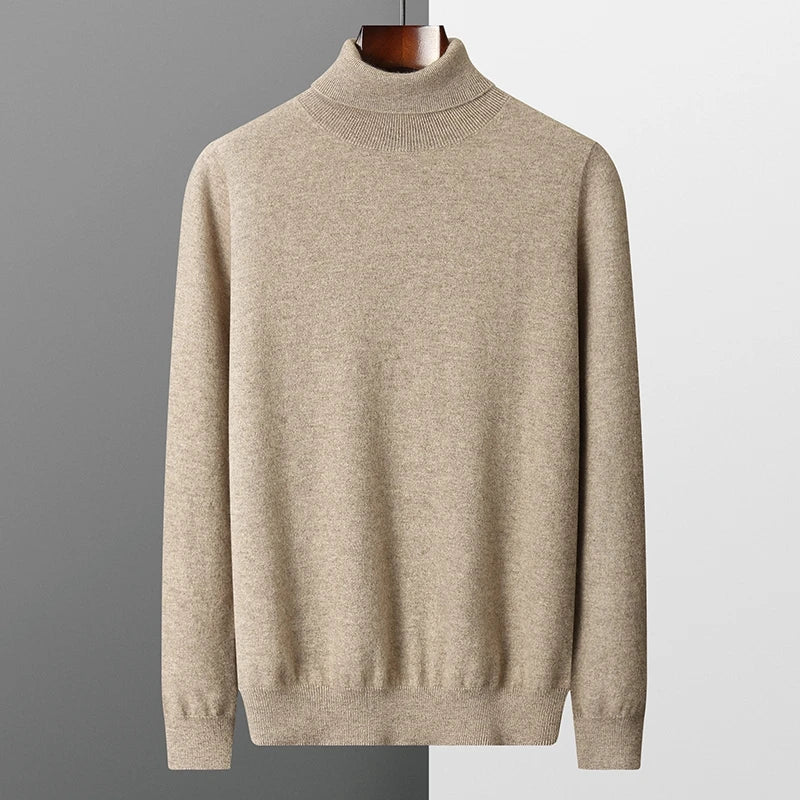 Men's 100% Cashmere Lapel Sweater: Lightweight Knitted Pullover for Autumn/Winter