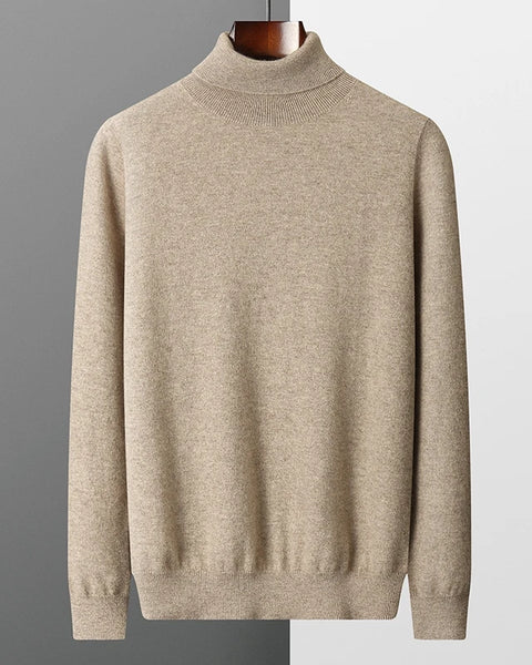 Men's 100% Cashmere Lapel Sweater: Lightweight Knitted Pullover for Autumn/Winter