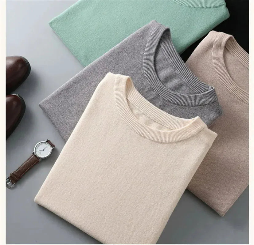 Merino Cashmere T-shirt Men Base Layer Merino Shirt Wicking Breathable Short T-shirt Luxury Clothing