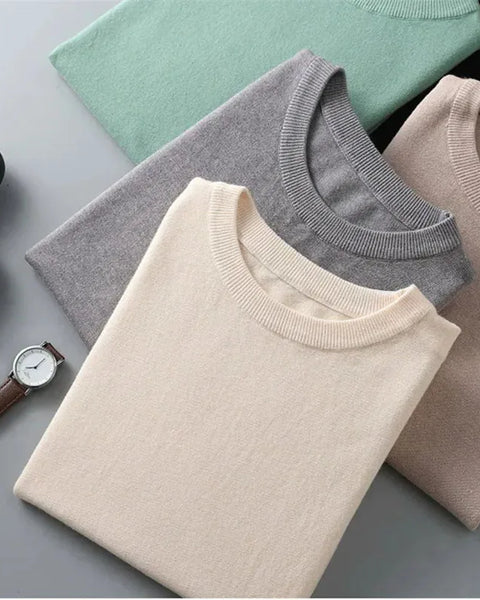 Merino Cashmere T-shirt Men Base Layer Merino Shirt Wicking Breathable Short T-shirt Luxury Clothing