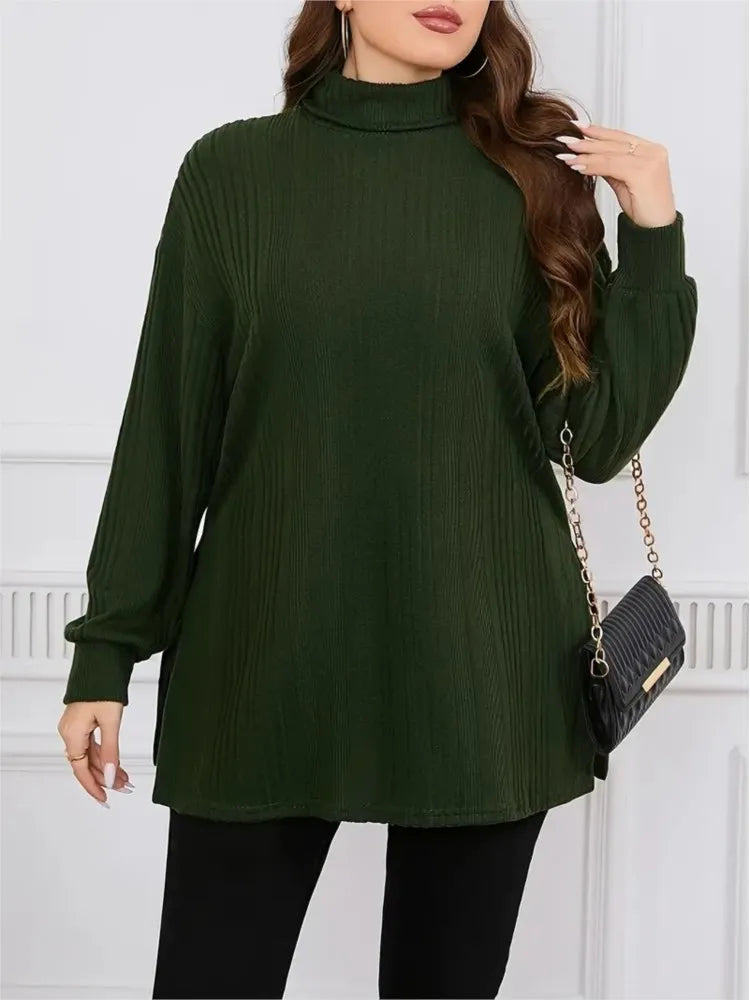 Autumn Turtleneck Pullover  Long Sleeve Loose Woman Tops