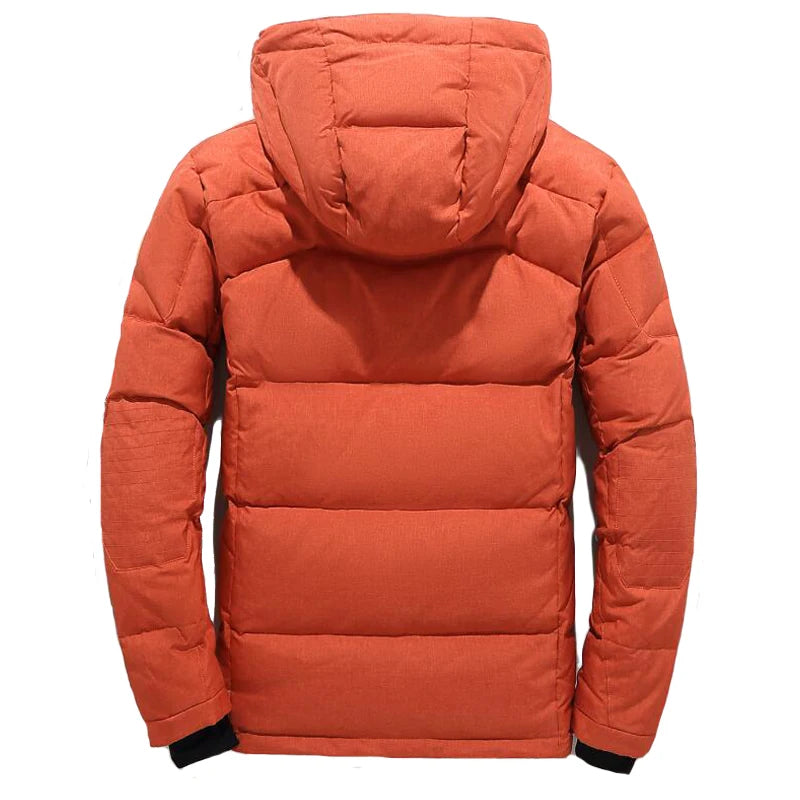 Men's Oversize Thick Padded Snow Coat: Hooded Winter Down Parka for Outdoor Warmth