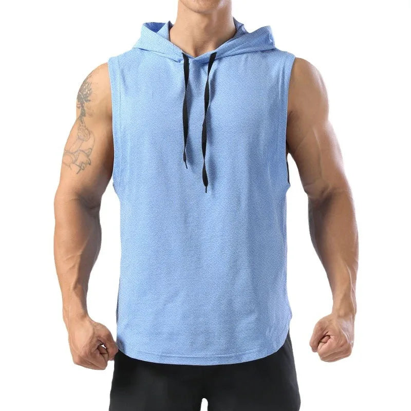 New Men's Sleeveless Tank Tops: Hooded Hip Hop Vests for Casual Style