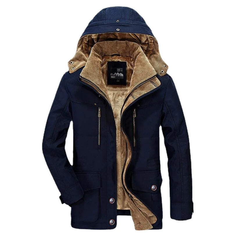 Men's High-Quality Warm Parkas: Casual Hooded Down Jackets for Winter