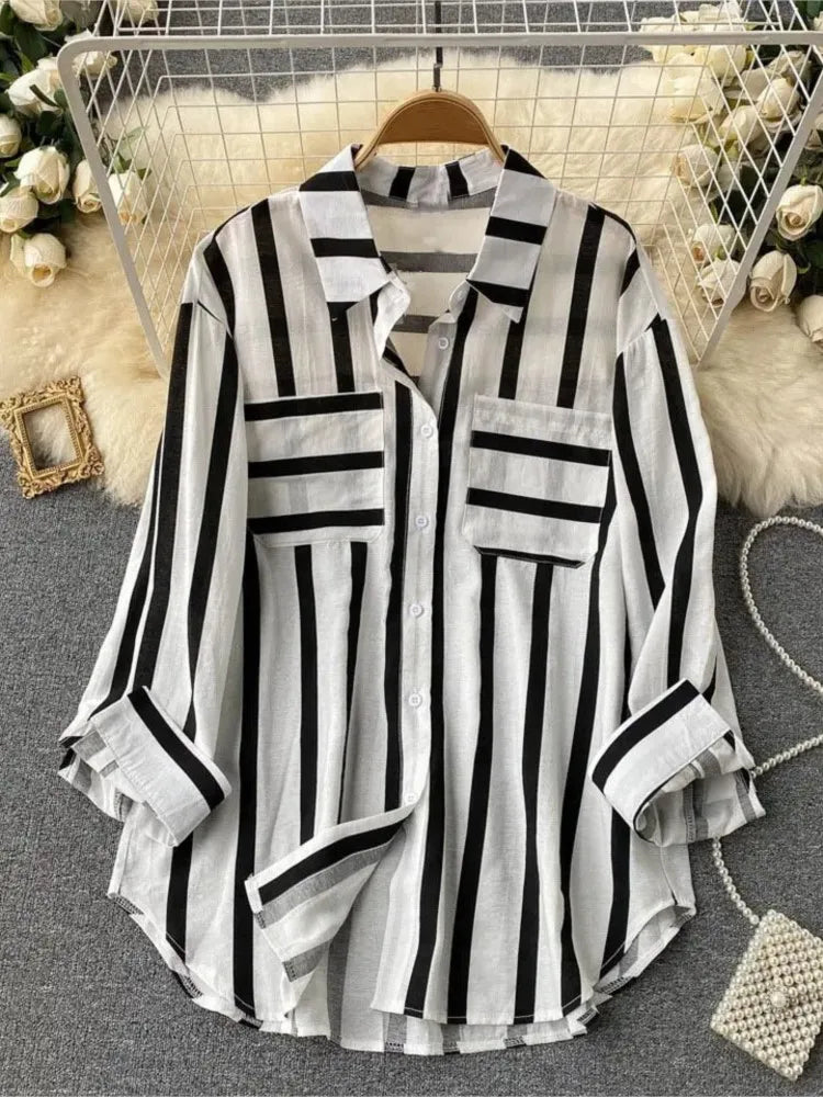 Long Sleeve Striped  Casual Shirt