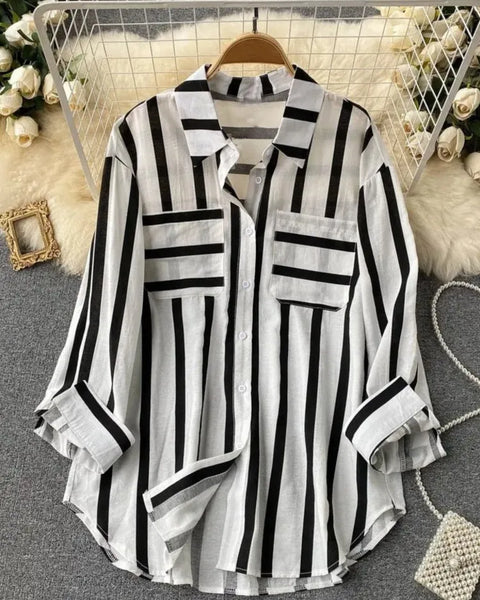 Long Sleeve Striped  Casual Shirt