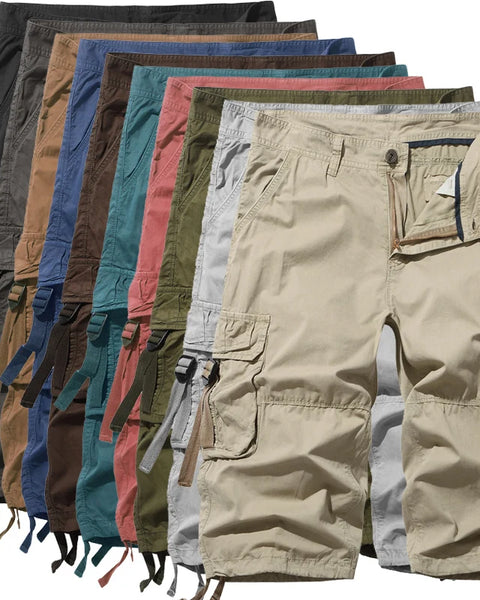 Men's Cotton 3/4 Length Tactical Capri Pants: Multi-Pocket Cargo Shorts