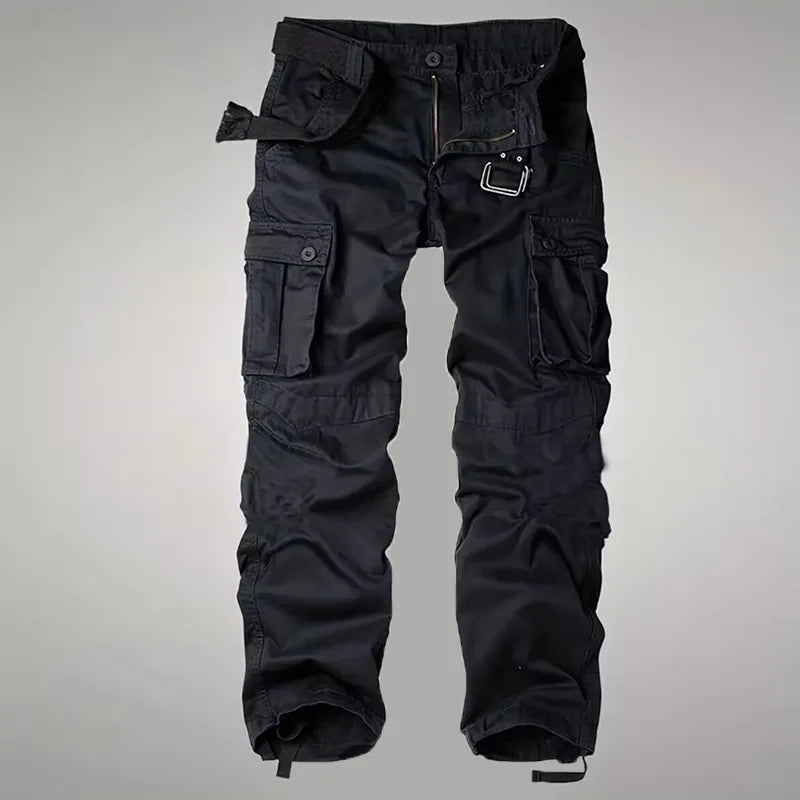 Men's Cotton Cargo Pants Fashion 8 Pockets Sport Trousers Pants Male Oversize Loose Straight Streetwear Pants for Men