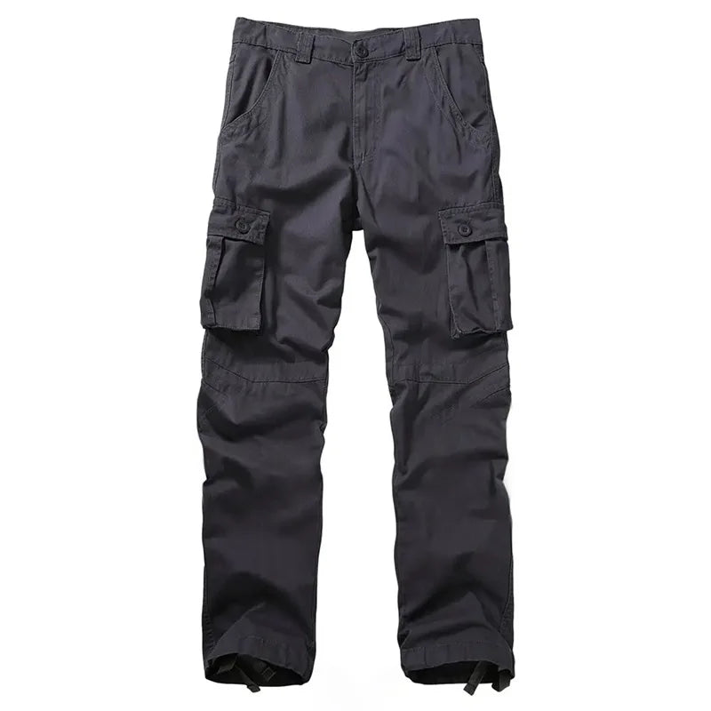 Men's Cotton Cargo Pants Fashion 8 Pockets Sport Trousers Pants Male Oversize Loose Straight Streetwear Pants for Men