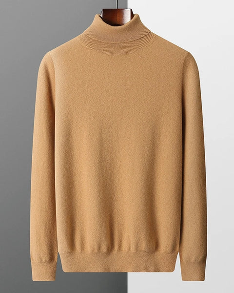 Men's 100% Cashmere Lapel Sweater: Lightweight Knitted Pullover for Autumn/Winter