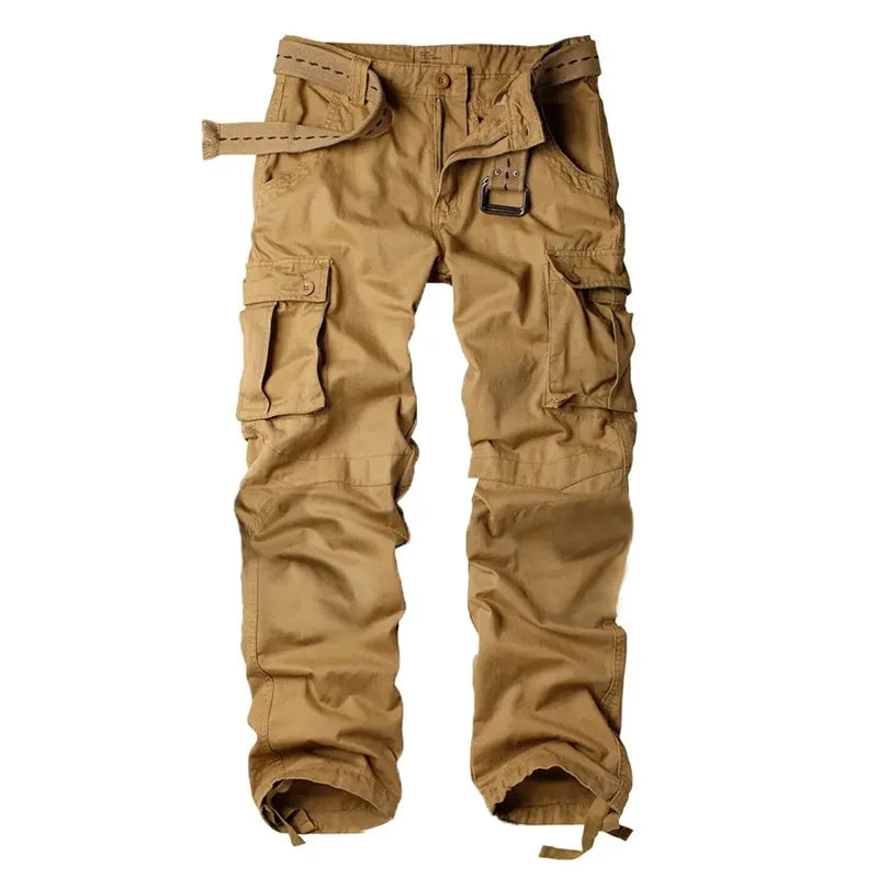 Men's Cotton Cargo Pants Fashion 8 Pockets Sport Trousers Pants Male Oversize Loose Straight Streetwear Pants for Men