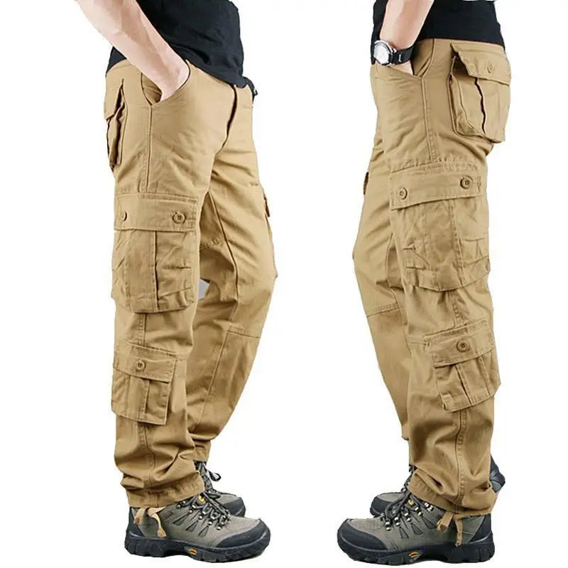 Men's Loose Cargo Pants: Army Tactical Multi-Pocket Trousers