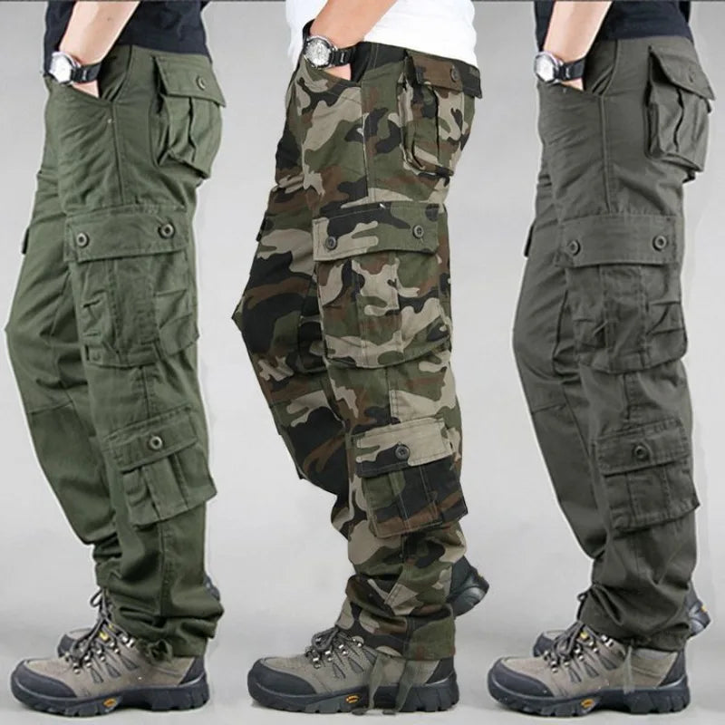 Men's Loose Cargo Pants: Army Tactical Multi-Pocket Trousers