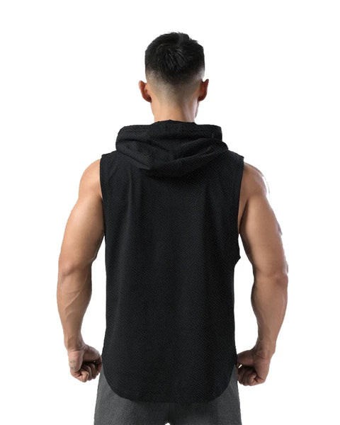 New Men's Sleeveless Tank Tops: Hooded Hip Hop Vests for Casual Style