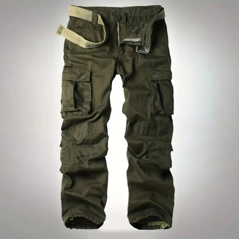 Men's Cotton Cargo Pants Fashion 8 Pockets Sport Trousers Pants Male Oversize Loose Straight Streetwear Pants for Men