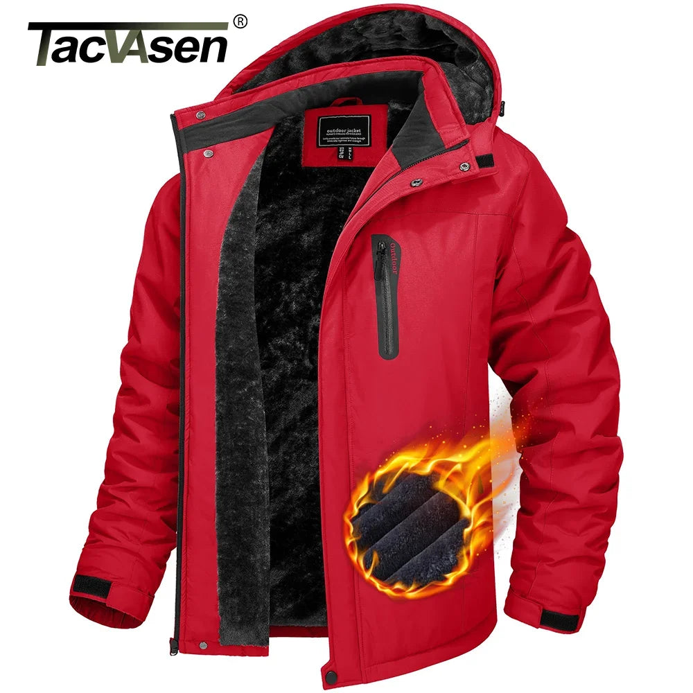 Men's Winter Thicken Fleece Jacket: Waterproof Hiking and Skiing Windbreaker Parka for Outdoor Trekking