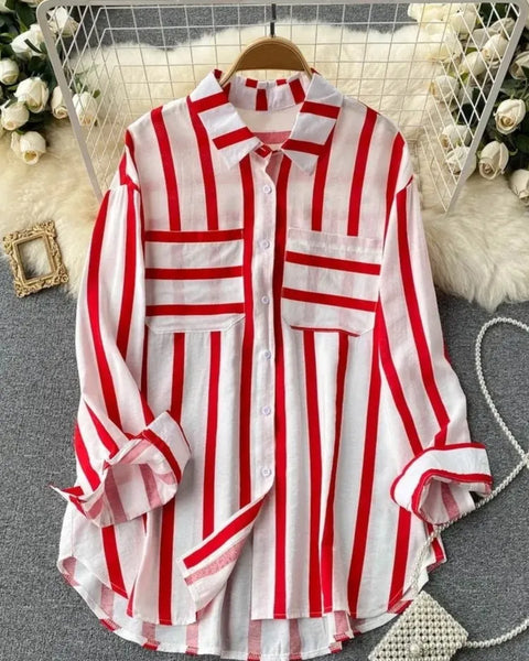 Long Sleeve Striped  Casual Shirt