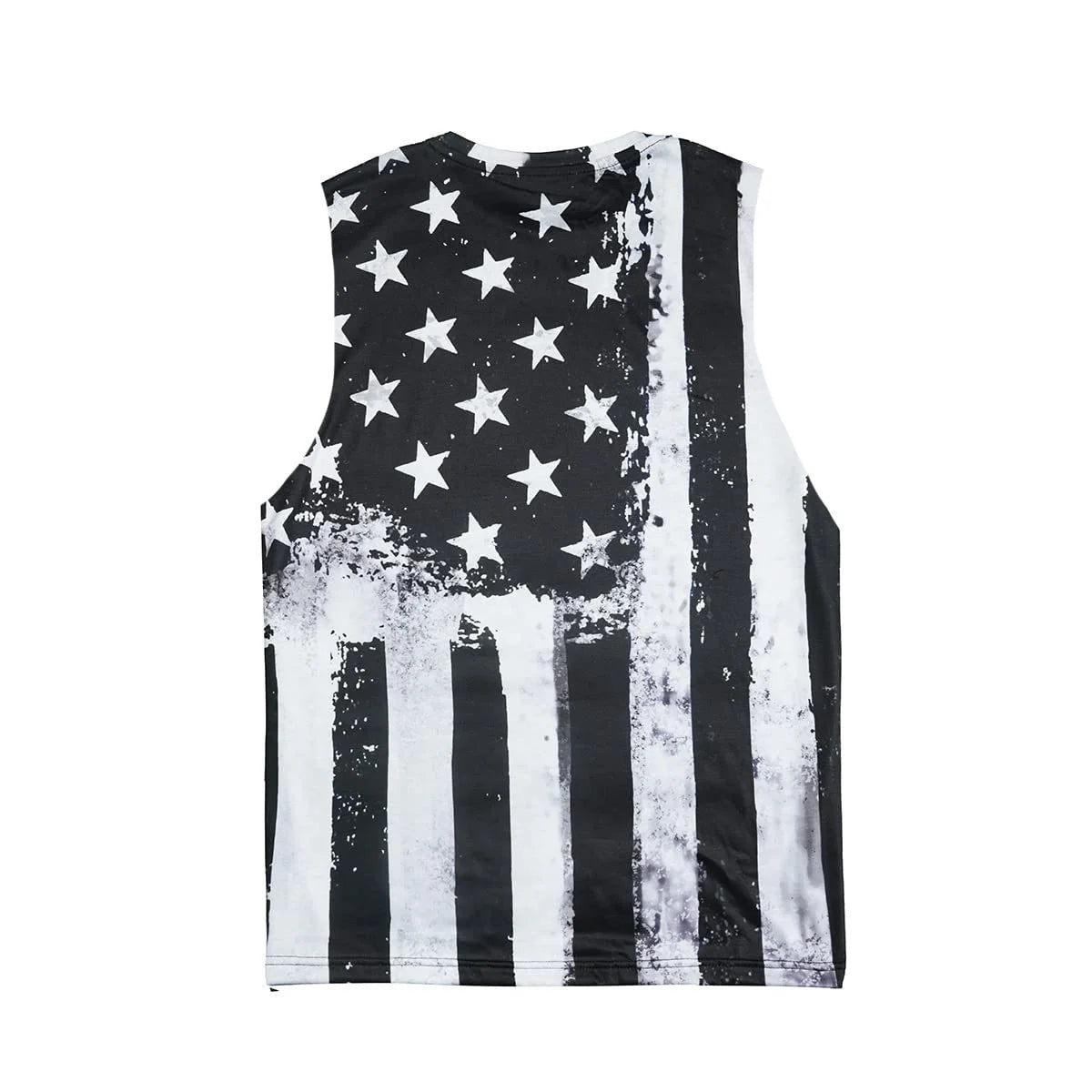 Men's Relaxed Casual Sleeveless Top: Comfortable Breathable American Flag Print