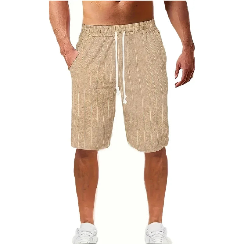 Men's Lightweight Quick-Drying Fitness Shorts Cotton Linen for Running & Street Wear