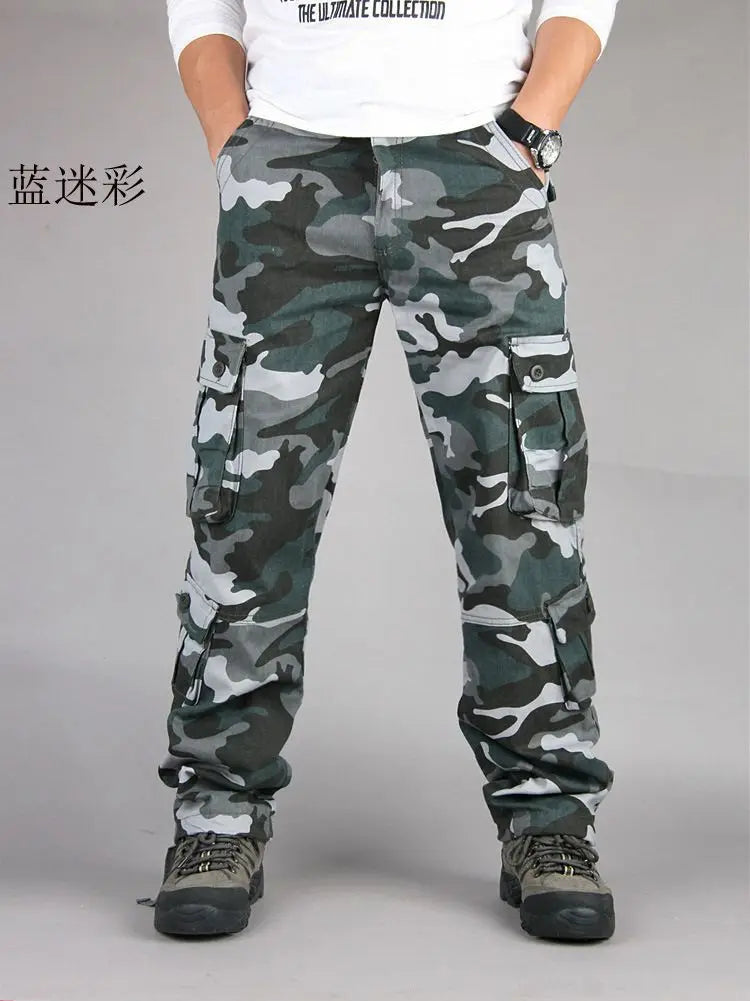 Men's Loose Cargo Pants: Army Tactical Multi-Pocket Trousers