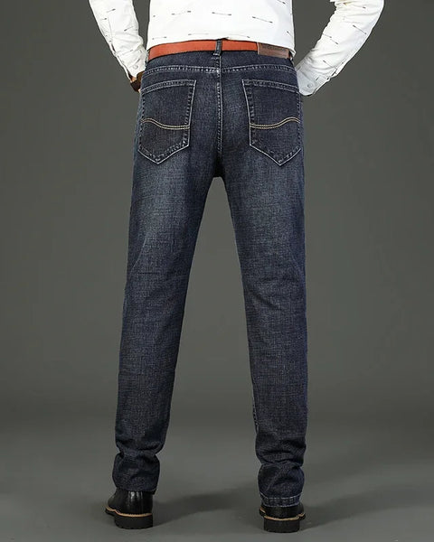 Classic Blue & Black Work Denim Trousers: Stylish Stretch Jeans for Every Season