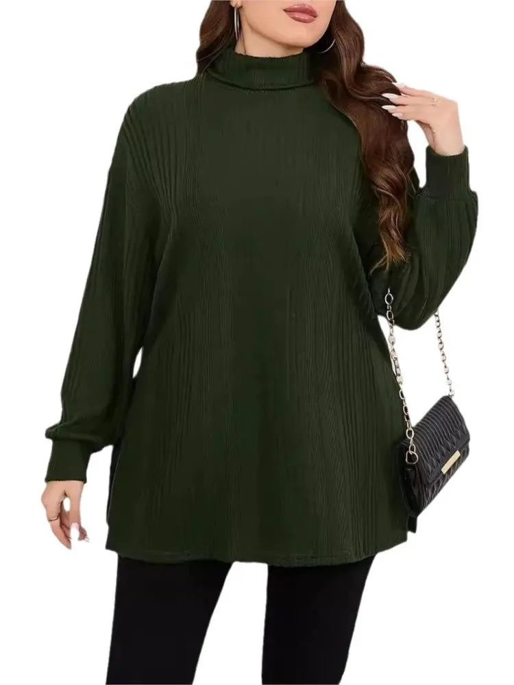 Autumn Turtleneck Pullover  Long Sleeve Loose Woman Tops