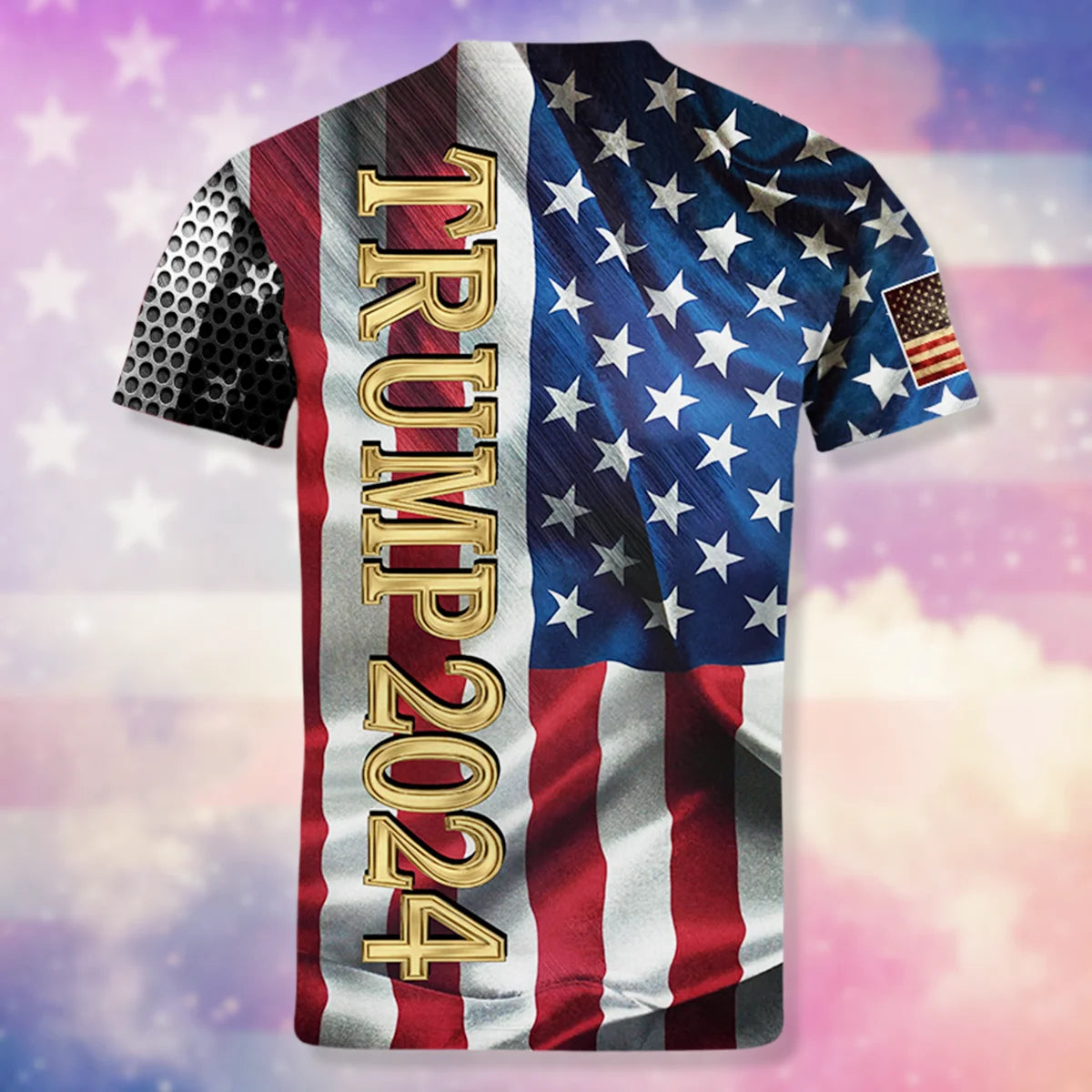 Trump 2024 3D Graphic Tee: USA Flag Streetwear for Men & Women