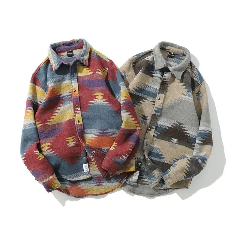 Shirts Men Tie Dye Long Sleeves Fashion Casual Dress Shirts Coats Male Vintage Shirts