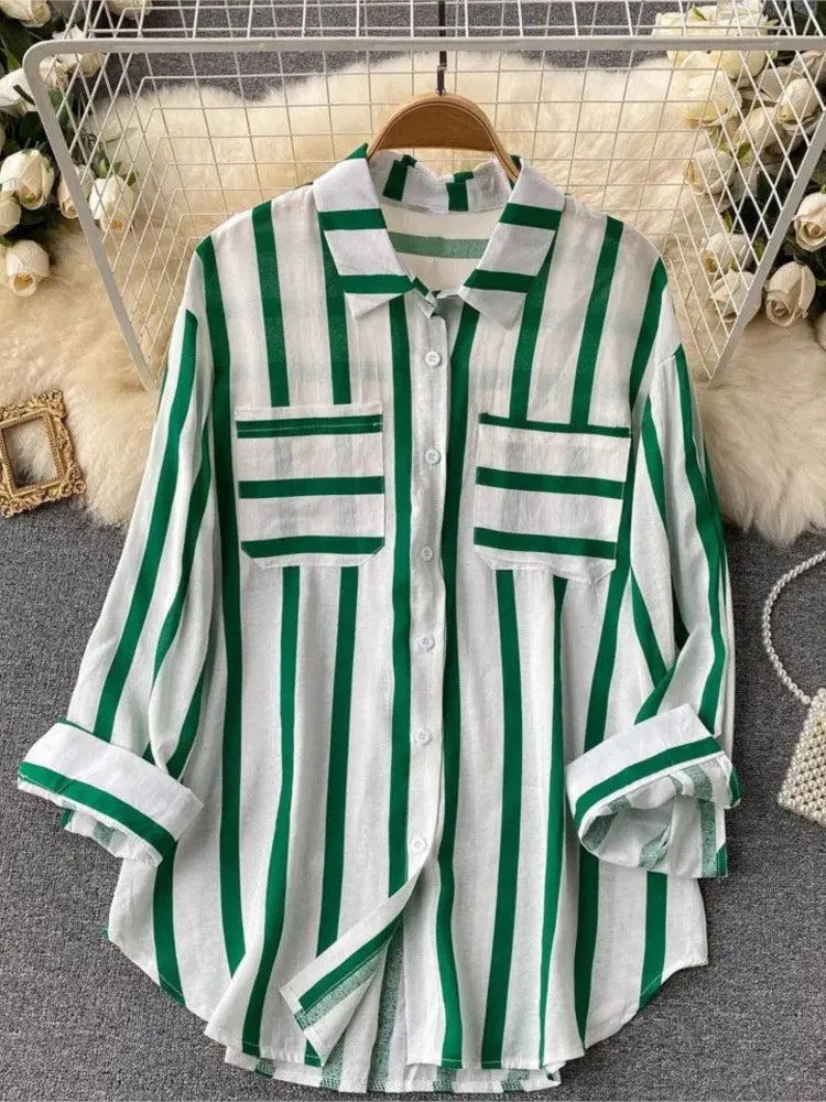 Long Sleeve Striped  Casual Shirt