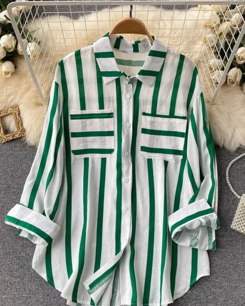 Long Sleeve Striped  Casual Shirt