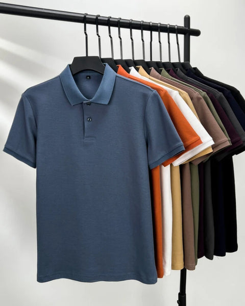 Men's 100% Cotton Polo Shirt  Fashion Casual Short Sleeve, Breathable  Ideal for Golf and Sports