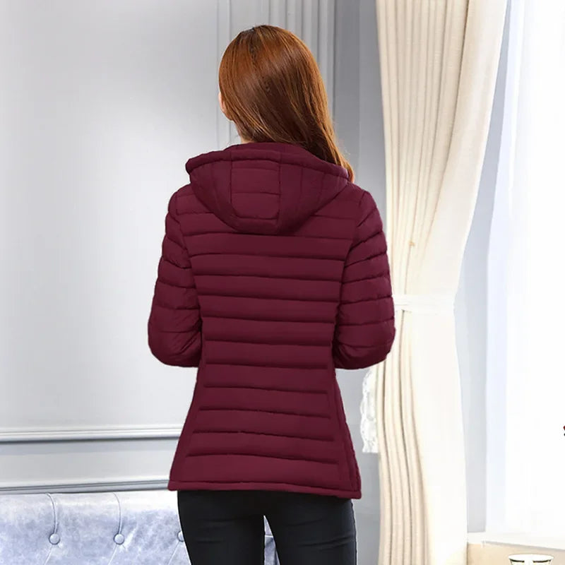 Winter  Ultralight Women's Parkas Slim Warm Jackets Cotton Padded with Hooded