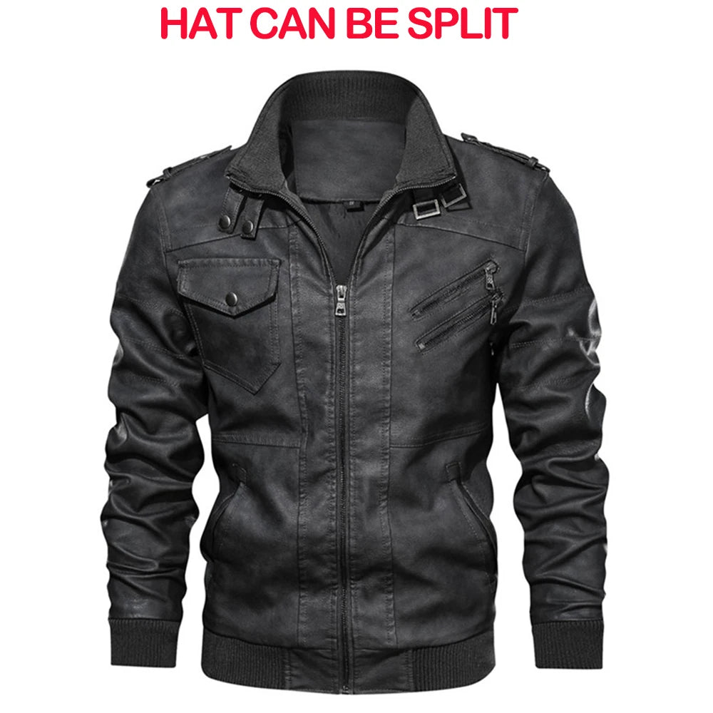 Men's Autumn Casual Motorcycle PU Leather Jacket: Stylish Biker Coat