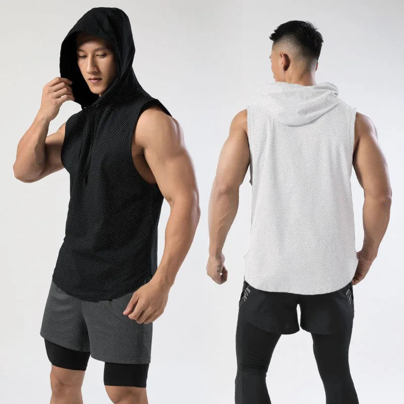 New Men's Sleeveless Tank Tops: Hooded Hip Hop Vests for Casual Style