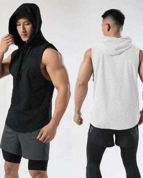 New Men's Sleeveless Tank Tops: Hooded Hip Hop Vests for Casual Style