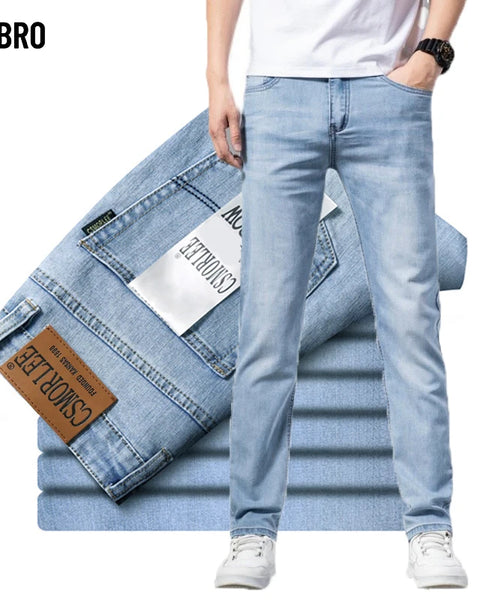 Classic Brand Casual Jeans Men High Quality Retro Slim Stretch Men's Cotton Trousers Embroidery Jean Homme Denim Pants