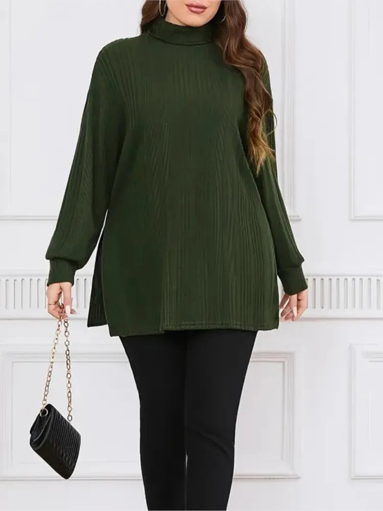 Autumn Turtleneck Pullover  Long Sleeve Loose Woman Tops