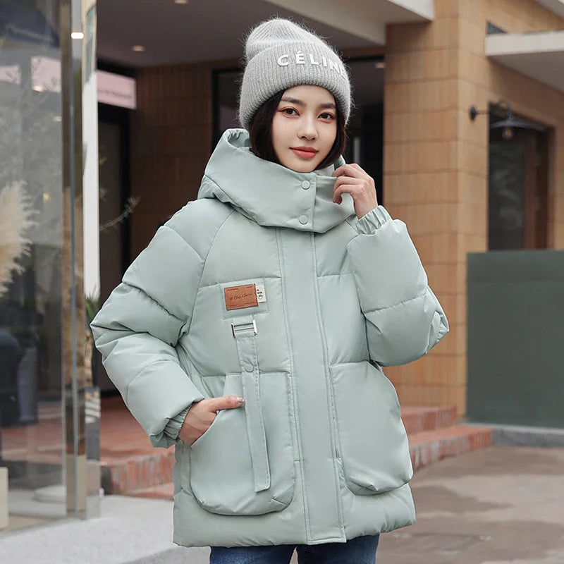 Winter Windproof Jacket  Women Parkas Down Cotton Jackets with Hooded