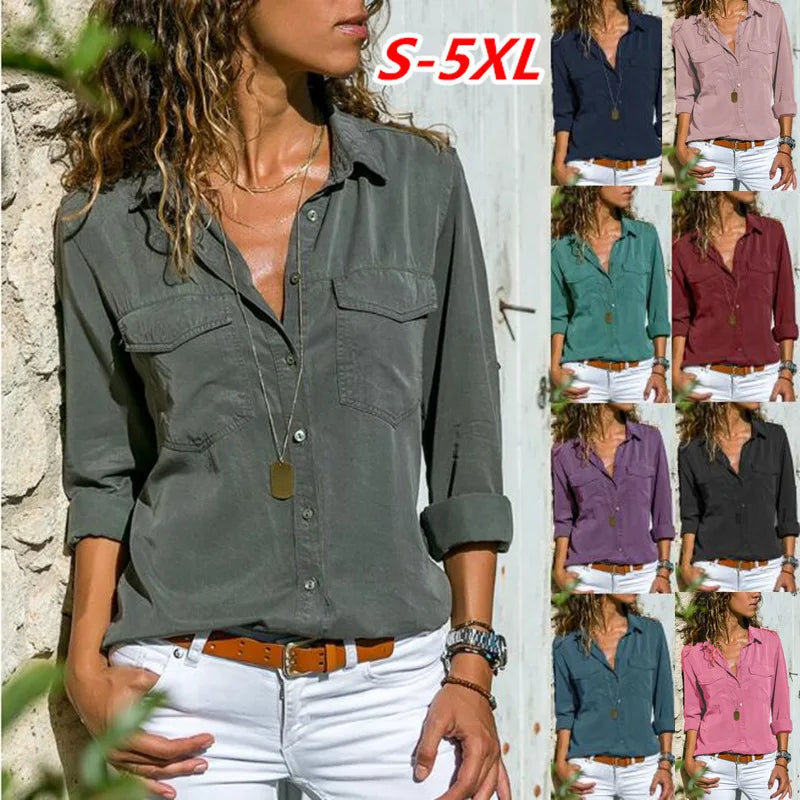 Stylish Women's Long Sleeve Polo Shirts: Autumn & Winter Collection from Europe and America