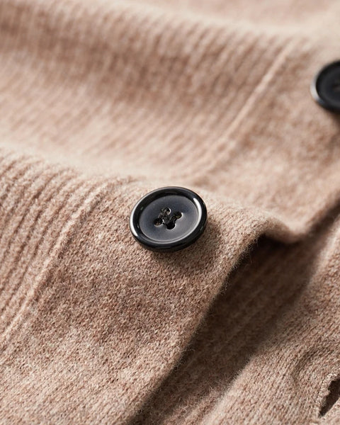 Men's 100% Merino Wool Cashmere Coat: Thickened V-Neck Cardigan for Autumn and Winter Warmth