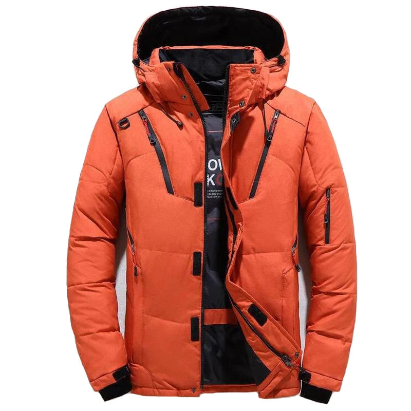 Men's Oversize Thick Padded Snow Coat: Hooded Winter Down Parka for Outdoor Warmth