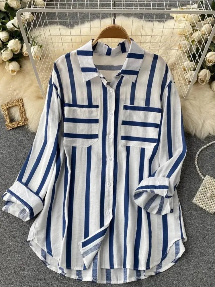 Long Sleeve Striped  Casual Shirt