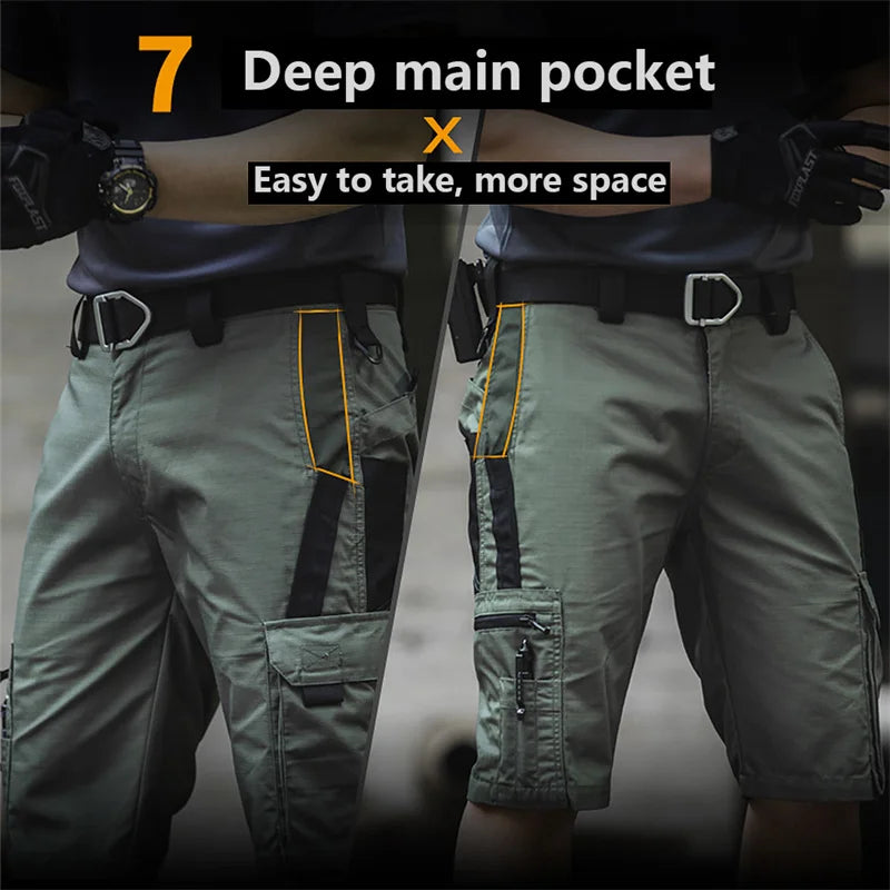 Tactical Cargo Shorts for Men Casual Camouflage Work Pants with Multi-Pockets