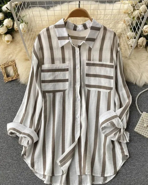 Long Sleeve Striped  Casual Shirt