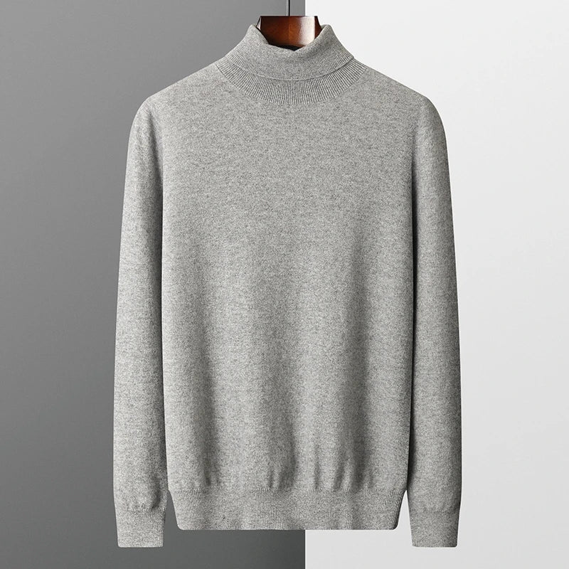 Men's 100% Cashmere Lapel Sweater: Lightweight Knitted Pullover for Autumn/Winter